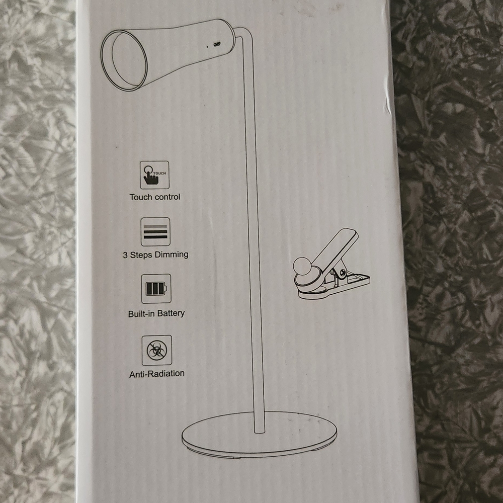 Sleek LED Clip Lamp with Touch Control - Gray